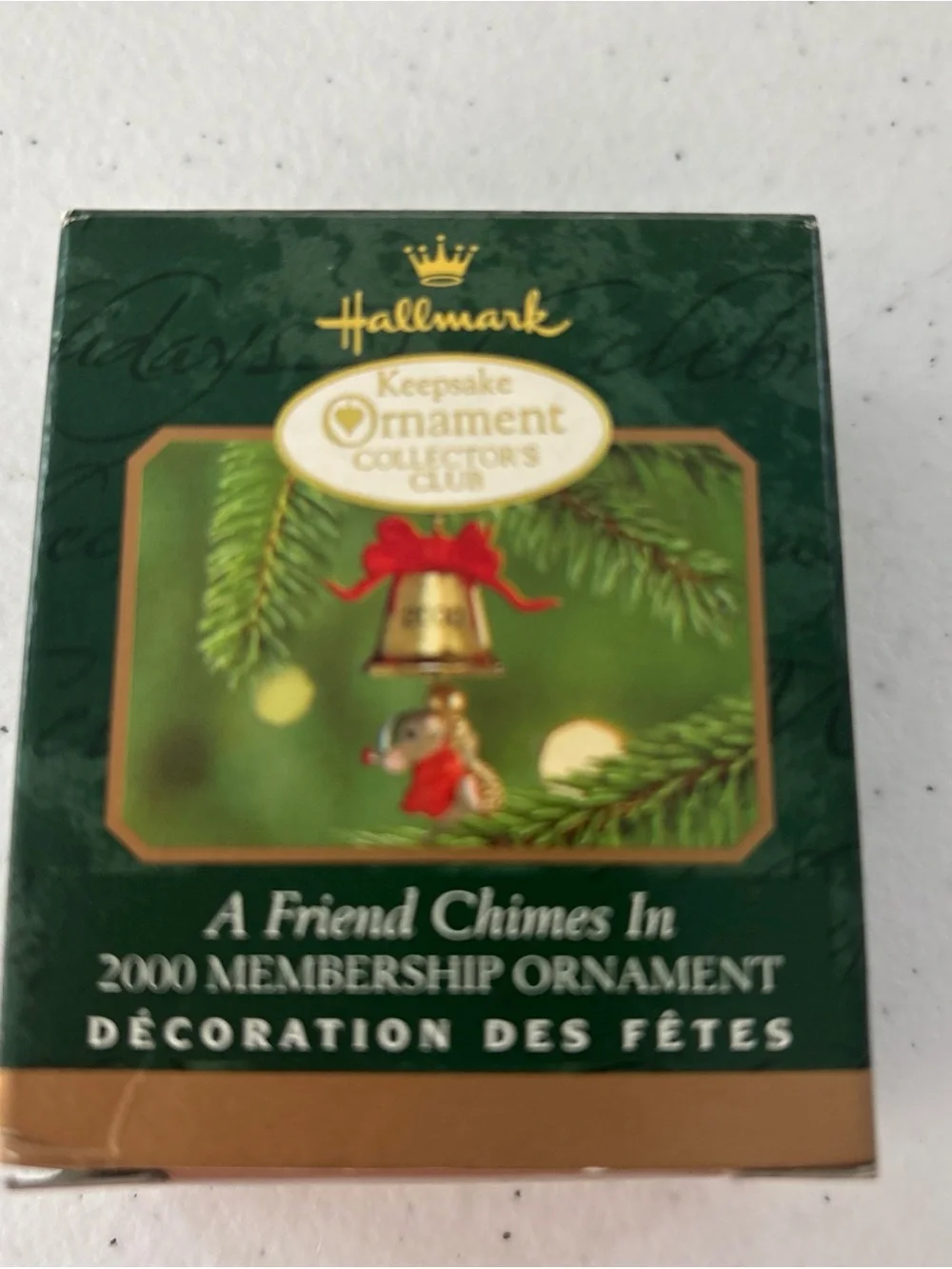 Hallmark A Friend Chimes In 2000 Membership Miniature Keepsake Ornament NIB